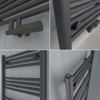H04 ALPIYA Anthrazit 40 x 180 cm Badheizkörper Mittel- und Seitenanschluss gerade