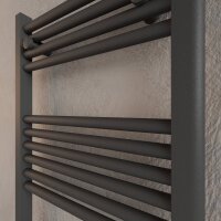 H04 ALPIYA Anthrazit 50 x 120 cm Badheizkörper Mittel- und Seitenanschluss gerade