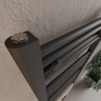 H04 ALPIYA Anthrazit 50 x 120 cm Badheizkörper Mittel- und Seitenanschluss gerade