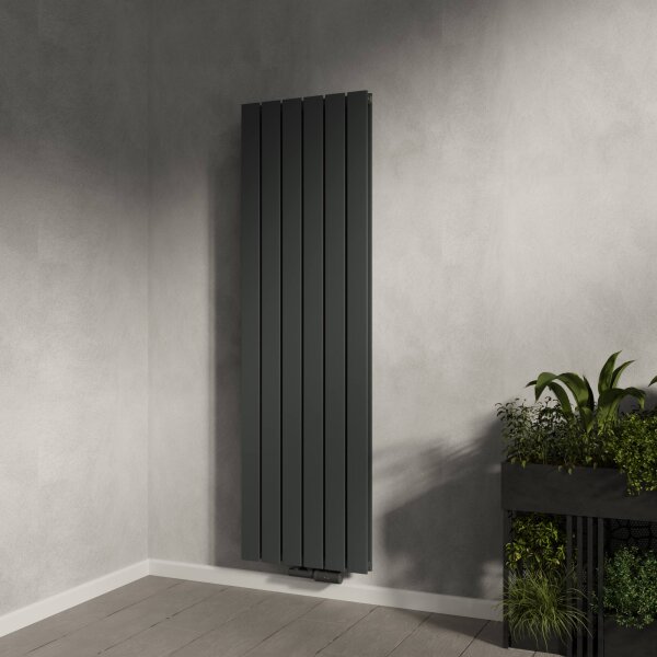 H08 LAVA ECO Vertikal Doppellagig Anthrazit 46 x 160 cm Paneelheizkörper Mittel- und Seitenanschluss