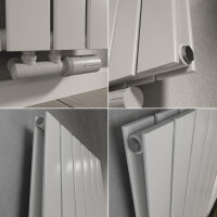 H08 LAVA ECO Vertikal Doppellagig Weiß 53 x 180 cm Paneelheizkörper Mittel- und Seitenanschluss