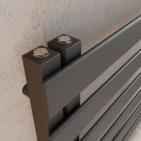 H02 PREMIUM ALRONA Anthrazit 60 x 140 cm Badheizkörper Mittelanschluss seitlich offen