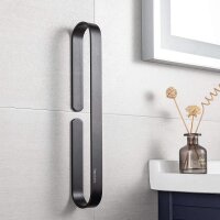 Gästehandtuchhalter selbstklebend Schwarz Matt 30 cm