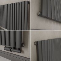 H10 TAYLOR Horizontal Anthrazit 826 x 635 cm Paneelheizkörper Mittel- und Seitenanschluss