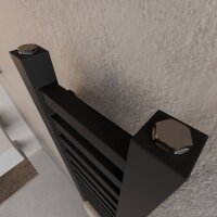 H07 LUMIRA Schwarz 20 x 100 cm Badheizkörper Seitenanschluss