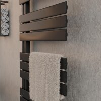 H01 ALRONA Schwarz 60 x 140 cm Badheizkörper Mittelanschluss seitlich offen
