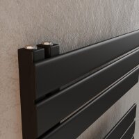 H01 ALRONA Schwarz 60 x 140 cm Badheizkörper Mittelanschluss seitlich offen
