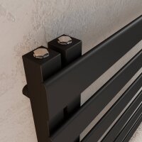 H02 PREMIUM ALRONA Schwarz 50 x 160 cm Badheizkörper Mittelanschluss seitlich offen