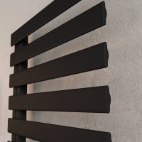 H02 PREMIUM ALRONA Schwarz 60 x 160 cm Badheizkörper Mittelanschluss seitlich offen