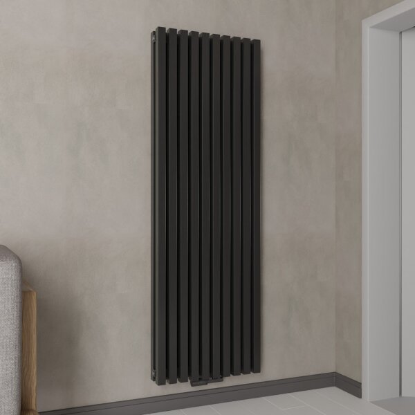 H09 RILA Schwarz 60 x 180 cm Paneelheizkörper Mittel- und Seitenanschluss