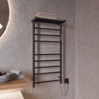 H12 PLUG-AND-HEAT mit Handtuchablage Schwarz 50 x 100 cm...