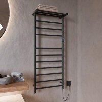 H12 PLUG-AND-HEAT mit Handtuchablage Schwarz 50 x 120 cm...
