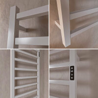 H13 PLUG-AND-HEAT kompakt mit eckigen Rohren Weiß 50 x 80 cm Handtuchwärmer Elektrisch