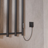 H14 PLUG-AND-HEAT mit Handtuchhaltern Schwarz 140 cm x 35 cm Handtuchwärmer Elektrisch