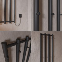 H14 PLUG-AND-HEAT mit Handtuchhaltern Schwarz 140 cm x 35 cm Handtuchwärmer Elektrisch