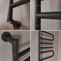 H15 PLUG-AND-HEAT Design Schwarz 46 x 75 cm Handtuchwärmer Elektrisch
