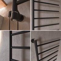 H18 PLUG-AND-HEAT Schwarz 50 x 140 cm Handtuchwärmer Elektrisch seitlich offen