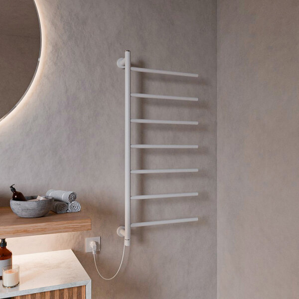 H18 PLUG-AND-HEAT Weiß 50 x 100 cm Handtuchwärmer Elektrisch seitlich offen