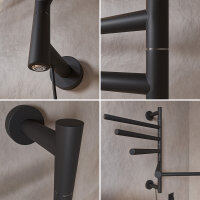 H19 PLUG-AND-HEAT schwenkbar Schwarz 51 x 62 cm Handtuchwärmer Elektrisch